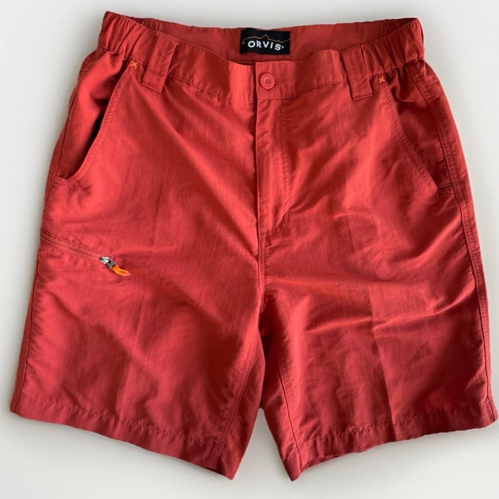 Orvis 8” Shorts Fishing Hiking Performance Utility Burnt Orange Medium EUC